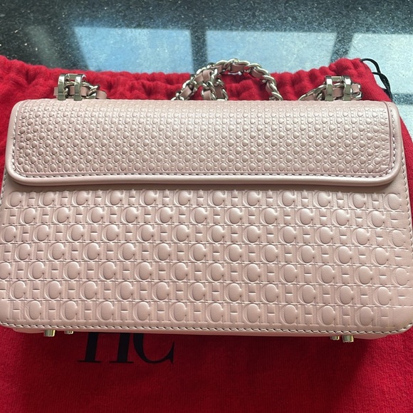 Carolina Herrera Pink Quilted Crossbody Bag with Chain Strap - Picture 4 of 6